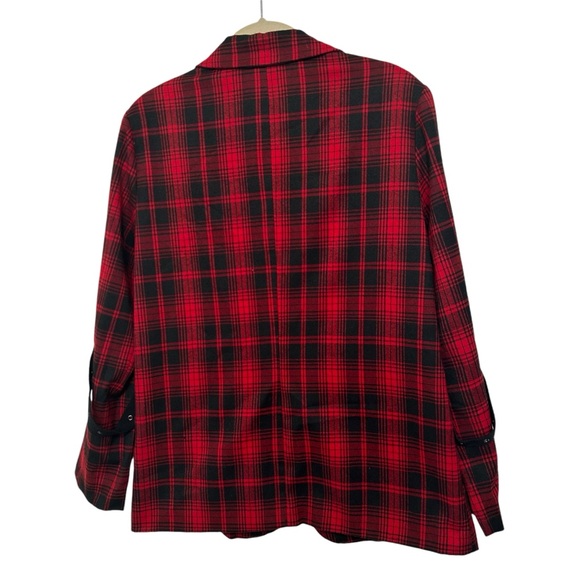 Mags & Pye 2 LF Plaid Harness Blazer Sz M Red - Picture 6 of 8